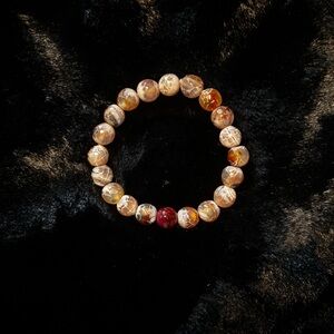 Dragon Vein Agate Stretchy Beaded Bracelet